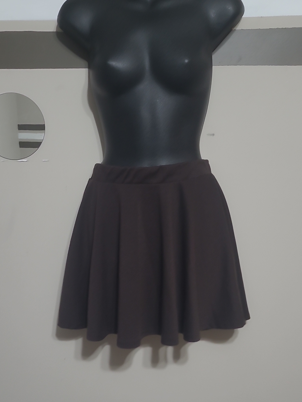 ⭐️ Streetwear Society Brown Flared Skater Mini Skirt Sz Large